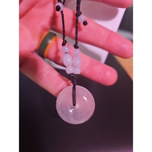 Beautiful! Natural Jade Peace Lucky Buckle Pendant Necklace Healing Adjustable - Picture 12 of 12